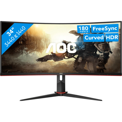 Met de AOC CU34G2XP/BK Curved zie je meer details ...