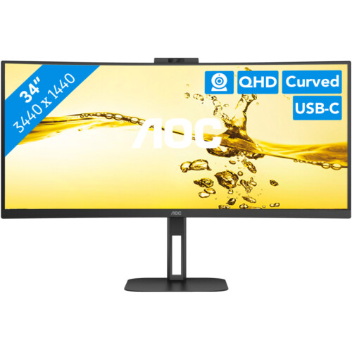 De AOC CU34V5CW/BK is een 34 inch ultrawide curved ...