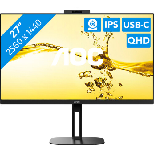 De AOC Q27V5CW/BK is een 27 inch QHD usb C monitor ...