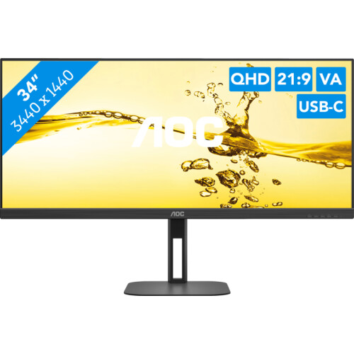 De AOC U34V5C/BK is een 34 inch ultrawide QHD usb ...