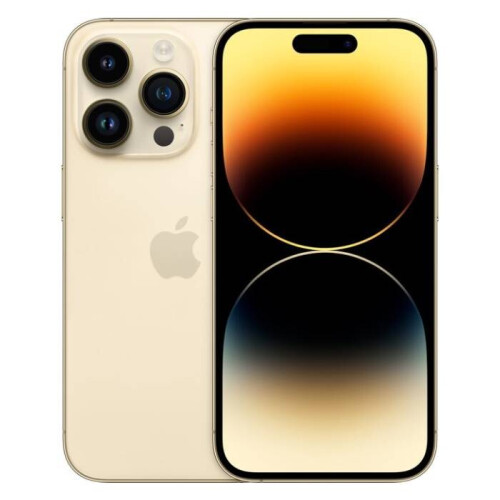 De Apple iPhone 14 Pro in de kleur goud is een ...