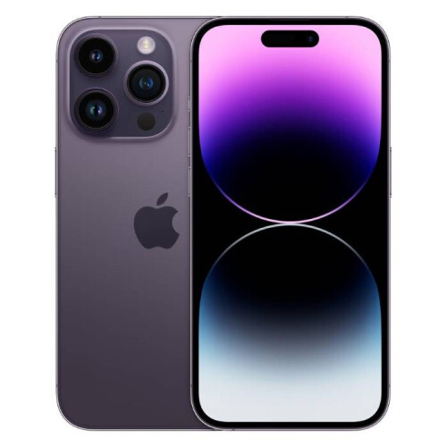 De Apple iPhone 14 Pro in de kleur dieppaars is ...