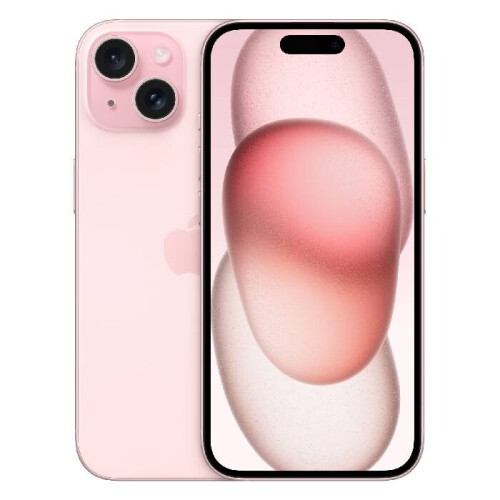 De Apple iPhone 15 in de kleur roze is een ...