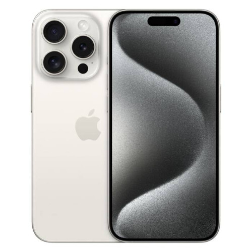 De Apple iPhone 15 Pro in de kleur wit titanium is ...