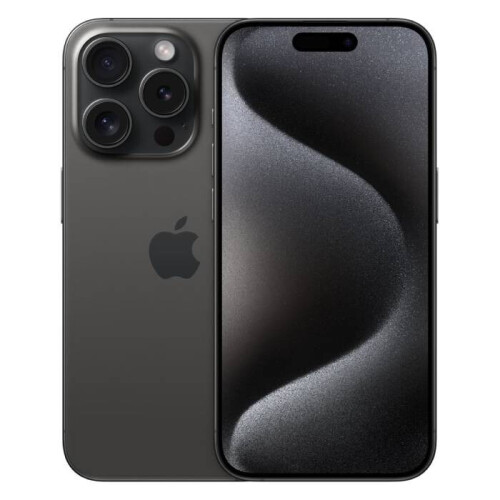 De Apple iPhone 15 Pro in de kleur zwart titanium ...