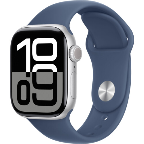 Met de Apple Watch Series 10 42mm Zilver Sportband ...