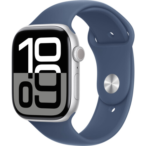 Met de Apple Watch Series 10 46mm Zilver Sportband ...