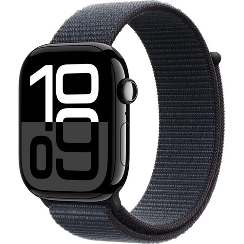 Met de Apple Watch Series 10 46mm Zwart Sport Loop ...