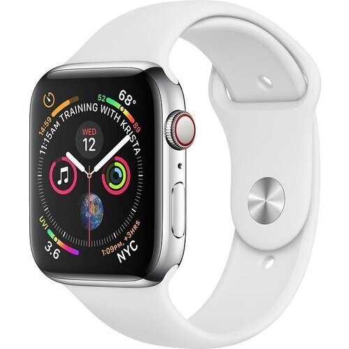 Apple Watch (Series 4) 44mm - Silver Stainless ...