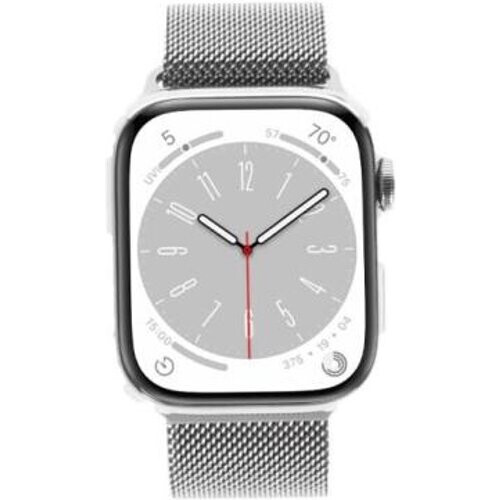 Apple Watch Series 8 GPS Edelstahlgehäuse silber ...