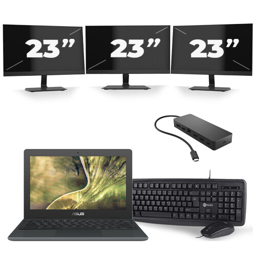 Frontend naam:Asus C204M + 3x 23 inch ...