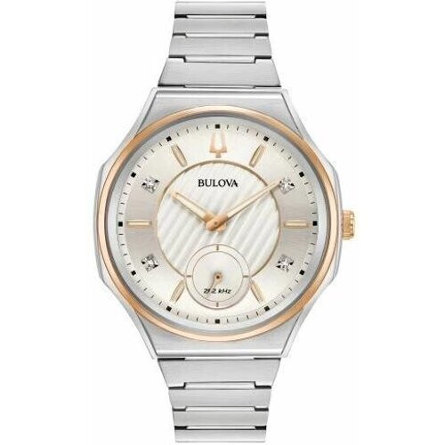 Bulova Women's Quartz Curv Diamond Accents Silver ...
