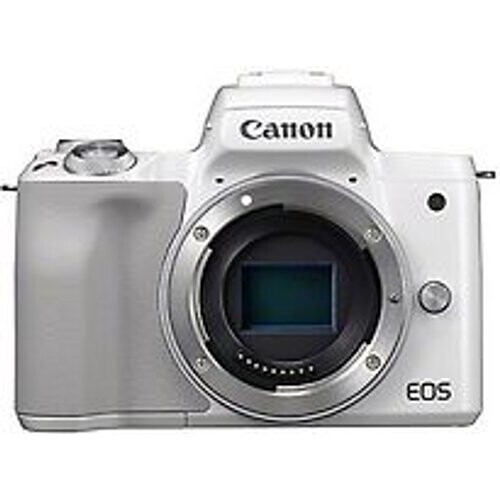 De Canon EOS M50 in het stijlvolle witte ontwerp ...