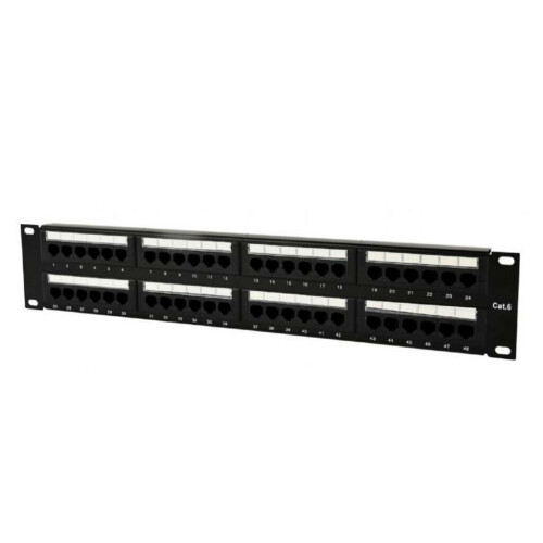 Dit Cat.6 48 port patch panel met achterste ...