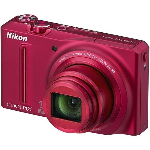 Compact Coolpix S9100 - Red + Nikon Nikkor 18x ...
