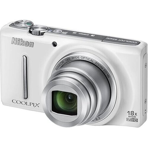 Compact - Nikon Coolpix S9400 - White + Nikon ...