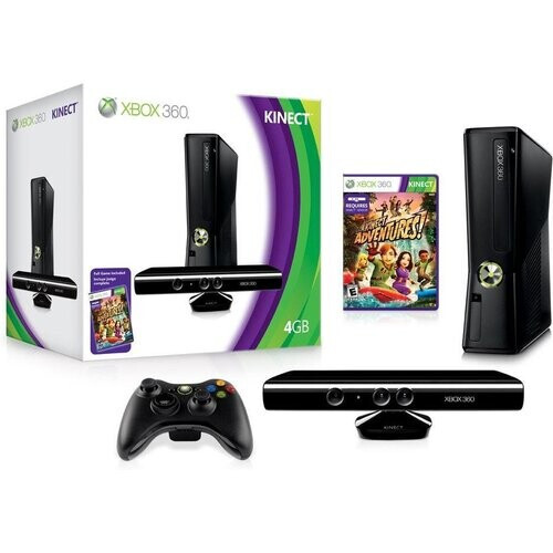 Console Microsoft XBOX 360 Slim Noir 4Go, 1 ...