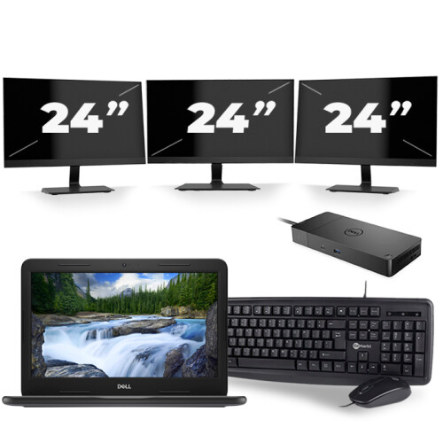 Frontend naam:Dell Latitude 3300 + 3x 24 inch ...