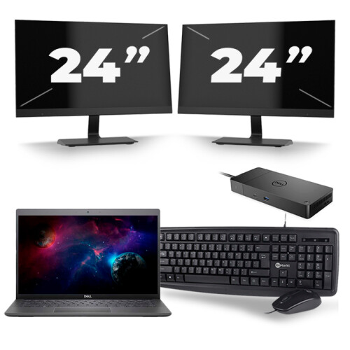 Frontend naam:Dell Latitude 3301 + 2x 24 inch ...