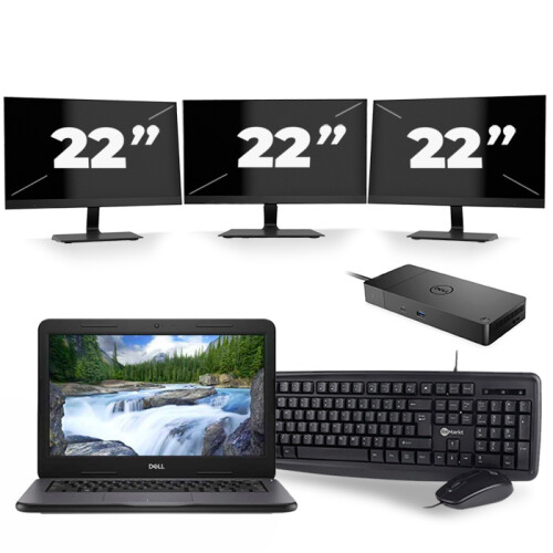 Frontend naam:Dell Latitude 3310 + 3x 22 inch ...