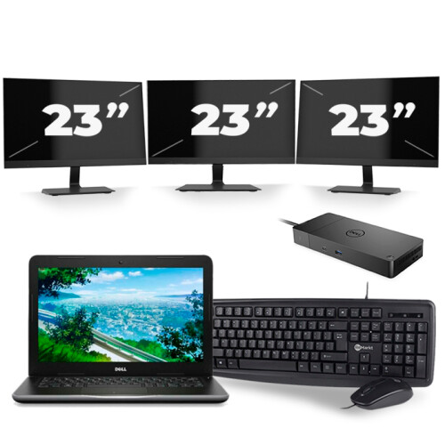 Frontend naam:Dell Latitude 3380 + 3x 23 inch ...