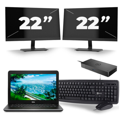 Frontend naam:Dell Latitude 3380 + 2x 22 inch ...