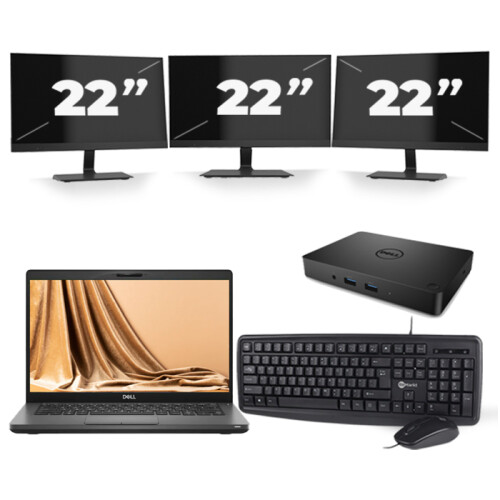 Frontend naam:Dell Latitude 5401 + 3x 22 inch ...