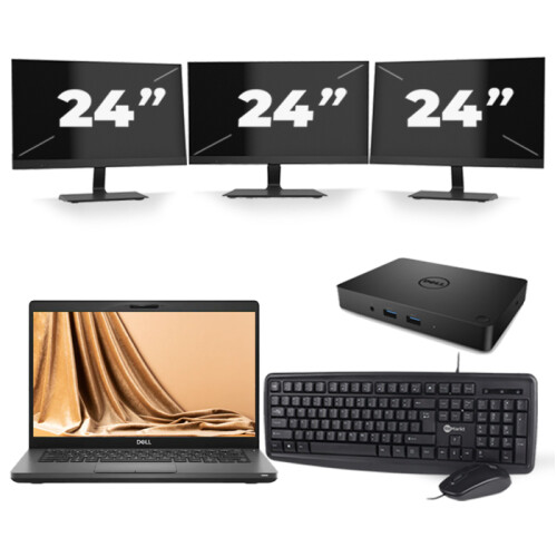 Frontend naam:Dell Latitude 5401 + 3x 24 inch ...