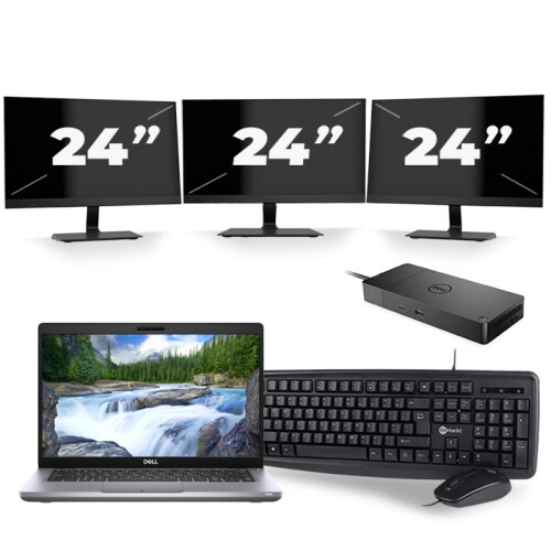 Frontend naam:Dell Latitude 5411 + 3x 24 inch ...