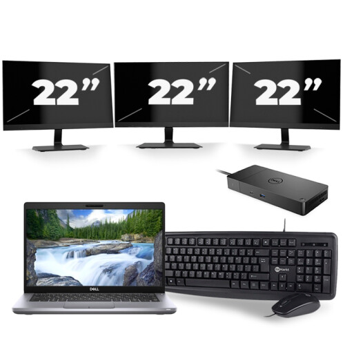 Frontend naam:Dell Latitude 5411 + 3x 22 inch ...