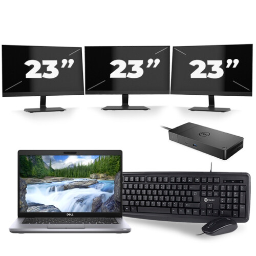 Frontend naam:Dell Latitude 5411 + 3x 23 inch ...