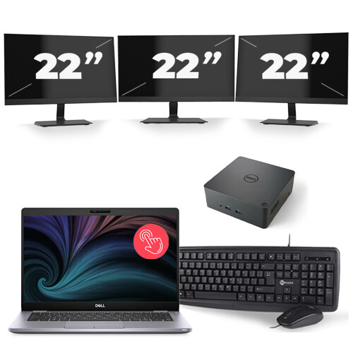 Frontend naam:Dell Latitude 5411 + 3x 22 inch ...