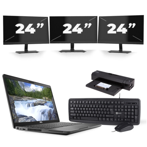 Frontend naam:Dell Latitude 5500 + 3x 24 inch ...