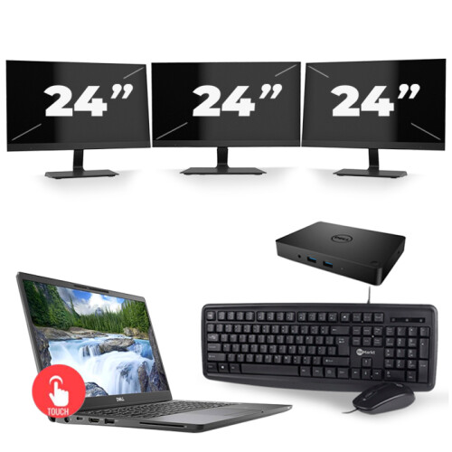 Frontend naam:Dell Latitude 7300 + 3x 24 inch ...
