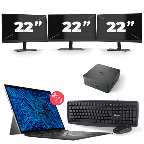 Frontend naam:Dell Latitude 7320 + 3x 22 inch ...