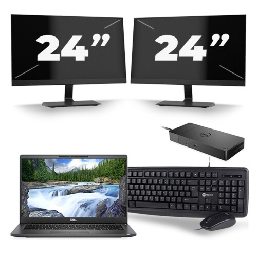 Frontend naam:Dell Latitude 7400 + 2x 24 inch ...