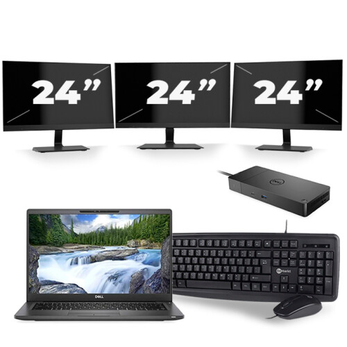 Frontend naam:Dell Latitude 7400 + 3x 24 inch ...