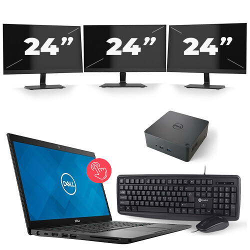 Frontend naam:Dell Latitude 7490 + 3x 24 inch ...