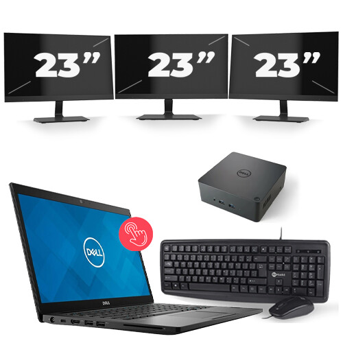Frontend naam:Dell Latitude 7490 + 3x 23 inch ...