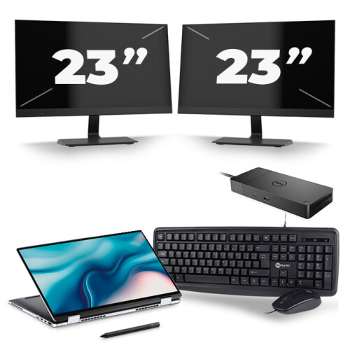 Frontend naam:Dell Latitude 9510 + 2x 23 inch ...