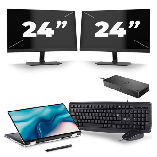 Frontend naam:Dell Latitude 9510 + 2x 24 inch ...