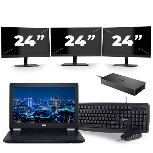 Frontend naam:Dell Latitude E5270 + 3x 24 inch ...