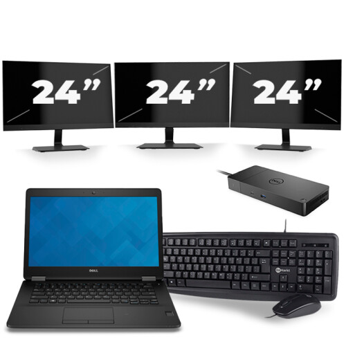 Frontend naam:Dell Latitude E7470 + 3x 24 inch ...