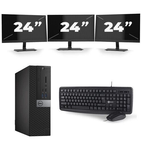 Frontend naam:Dell Optiplex 3040 USFF + 3x 24 inch ...