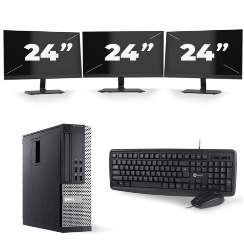 Frontend naam:Dell Optiplex 790 SFF + 3x 24 inch ...