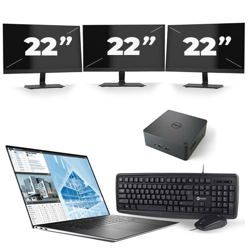 Frontend naam:Dell Precision 5550 + 3x 22 inch ...