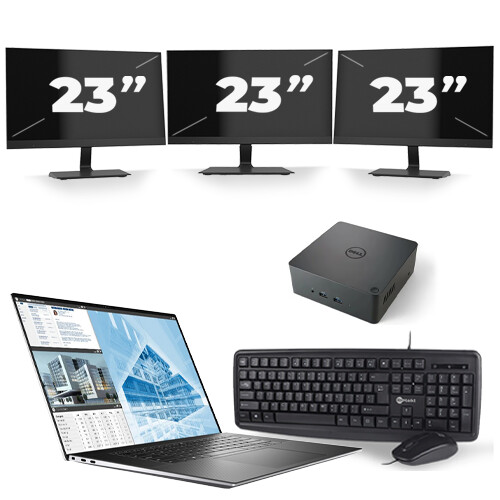 Frontend naam:Dell Precision 5550 + 3x 23 inch ...