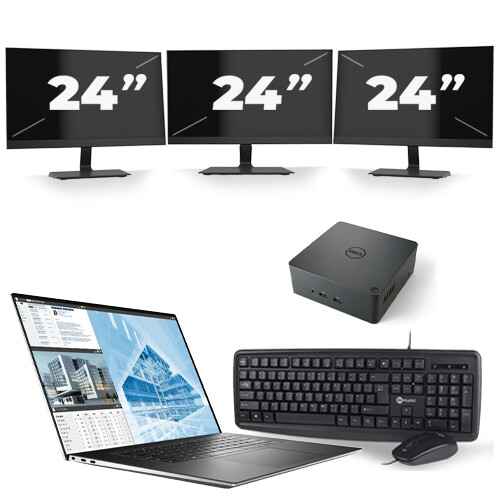 Frontend naam:Dell Precision 5550 + 3x 24 inch ...