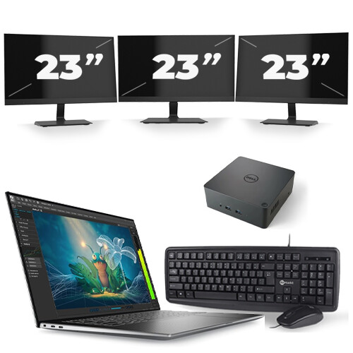 Frontend naam:Dell Precision 5570 + 3x 23 inch ...