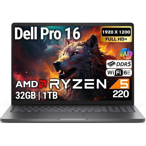 Dell Pro 16 FHD 16" Display Business Laptop, AMD ...